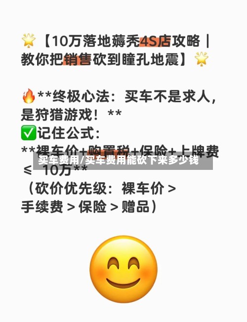 买车费用/买车费用能砍下来多少钱
