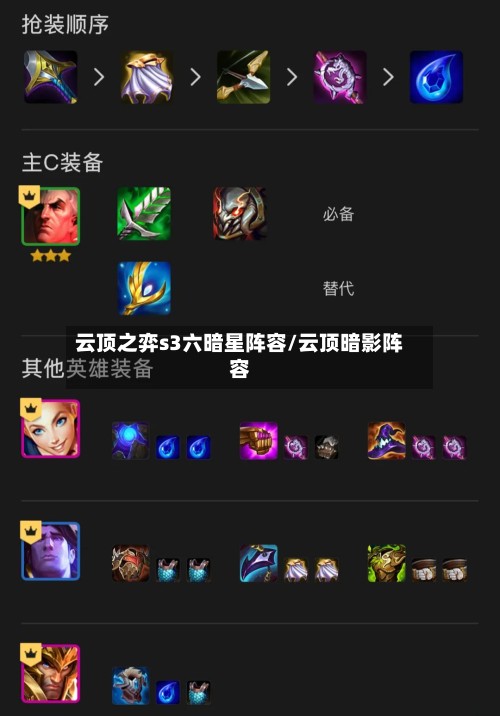 云顶之弈s3六暗星阵容/云顶暗影阵容