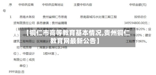 【铜仁市高等教育基本情况,贵州铜仁教育网最新公告】
