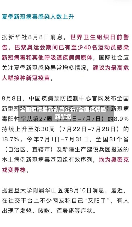 全国疫情最新消息公布/全国疫情最新新增