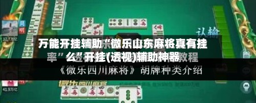 万能开挂辅助“微乐山东麻将真有挂么	”开挂(透视)辅助神器-第3张图片