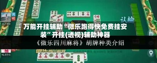 万能开挂辅助“微乐跑得快免费挂安装	”开挂(透视)辅助神器-第2张图片