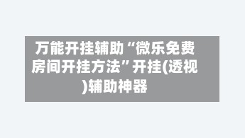 万能开挂辅助“微乐免费房间开挂方法”开挂(透视)辅助神器-第3张图片