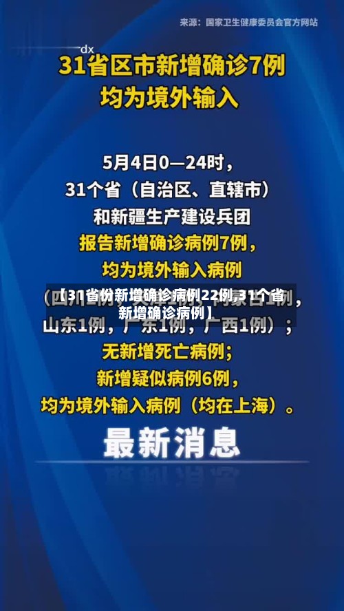 【31省份新增确诊病例22例,31个省新增确诊病例】